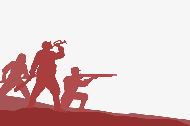 抗战人物剪影免抠