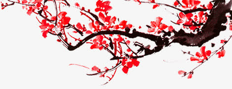 免抠透明干树枝红梅免抠