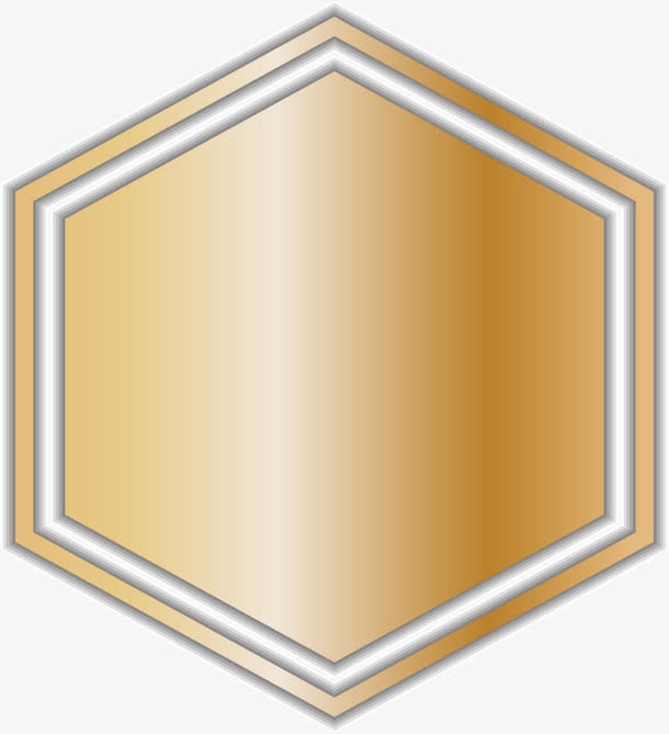 金箔纸六边形标题框免抠