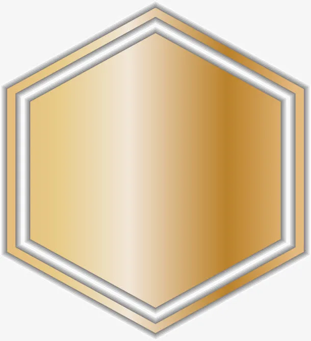 金箔纸六边形标题框免抠