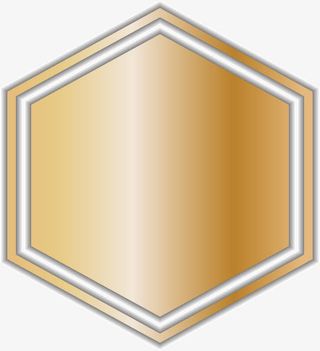 金箔纸六边形标题框免抠
