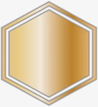 金箔纸六边形标题框免抠