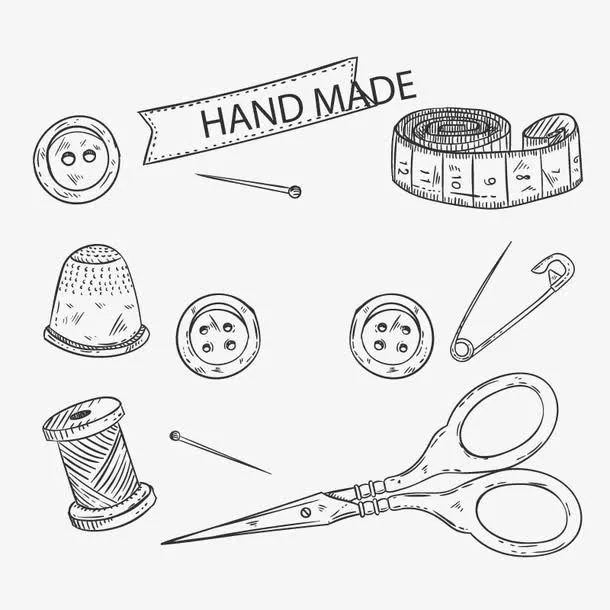 矢量针线剪刀免抠