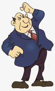 商务人物举起拳头打人简笔画免抠