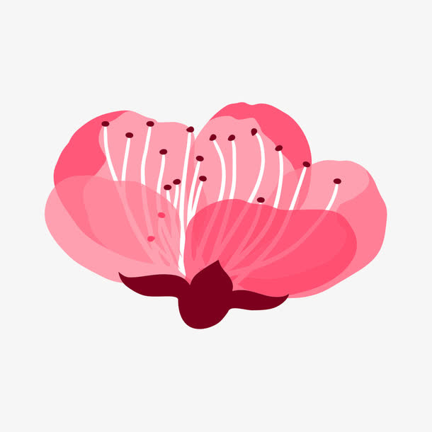 手绘桃花免抠