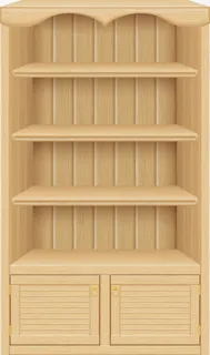 黄色卡通木质书架免抠