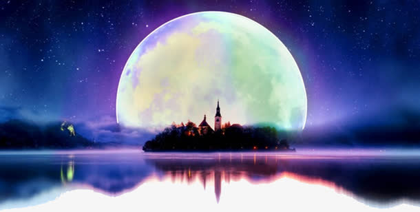 中秋夜景免抠