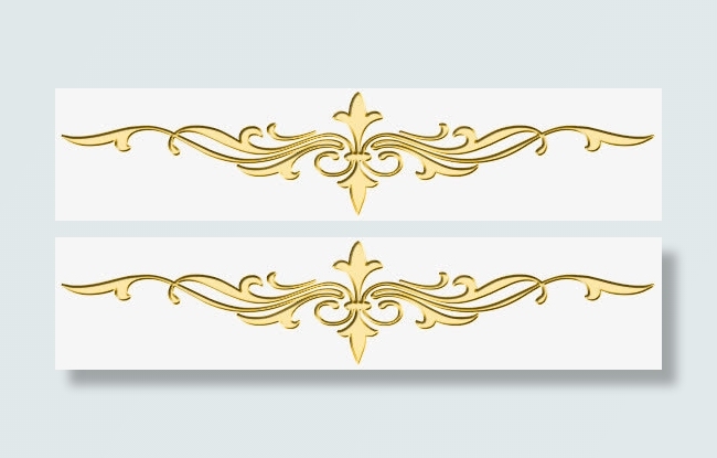 金色花纹分割线免抠