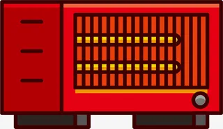 手绘卡通电暖器免抠