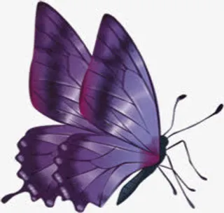 春天紫色光效蝴蝶免抠