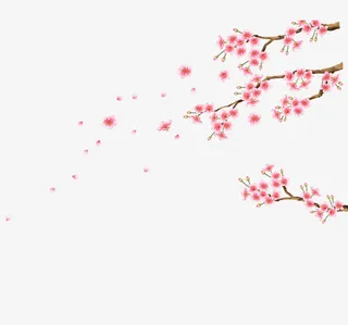 粉色手绘桃花装饰图案免抠