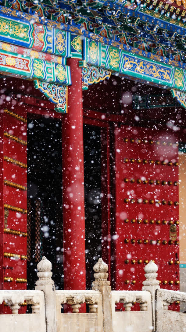 中国风帮宫雪景宫殿免抠