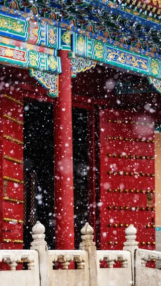 中国风帮宫雪景宫殿免抠