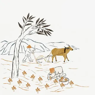 中国风农耕图免抠