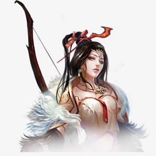 清新白色古风游戏女神服饰免抠