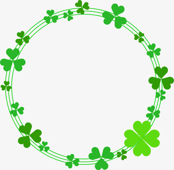 春天绿色三叶草边框免抠