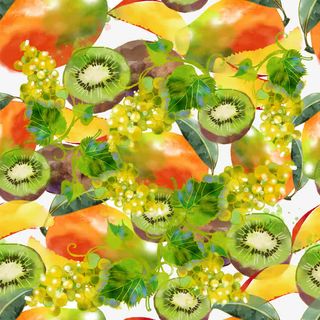 水彩葡萄猕猴桃底纹免抠