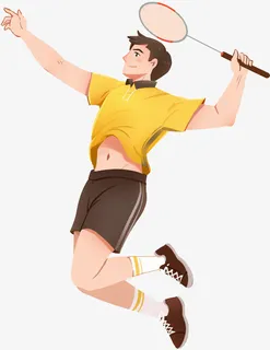 运动会奥运会男子打羽毛球免抠