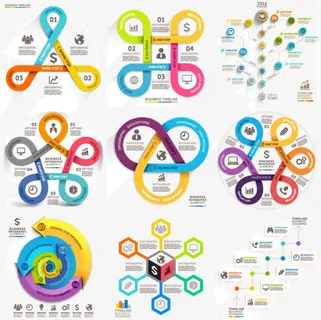 个性商务信息图表设计矢量素材,免抠