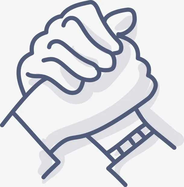 双手紧握不规则图形团队合作图标免抠