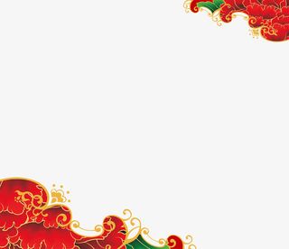 红色波浪素材免抠