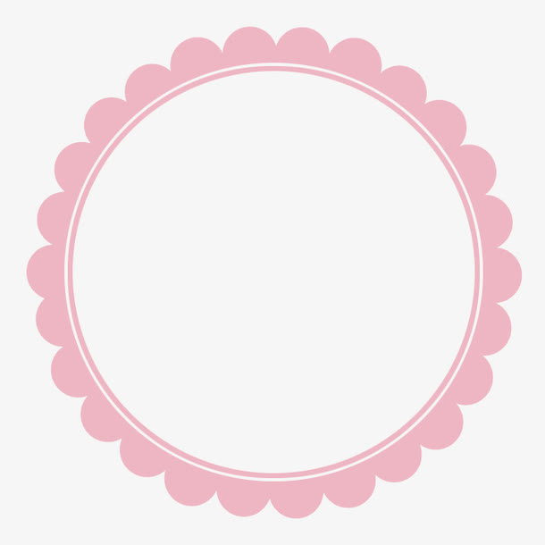 粉色可爱波浪边框免抠