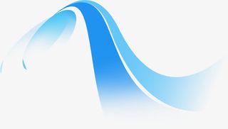 蓝色卡通波纹医疗免抠漂浮彩带元素