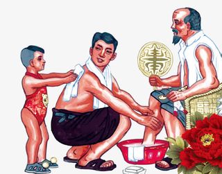 百善孝为先漫画动画素材免抠