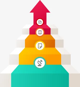 彩色箭头阶梯免抠