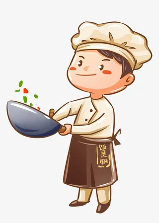 卡通厨师饭是钢免抠