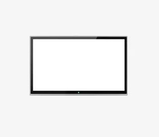 黑色手绘LED电视屏幕免抠