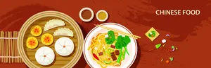 矢量中国食物插画高清