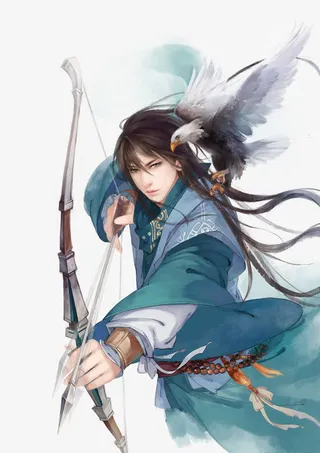 彩绘立绘射箭公子古装帅哥免抠