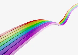 彩色绚丽飘带免抠