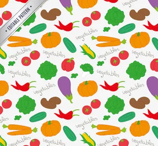 彩色蔬菜无缝背景矢量素材