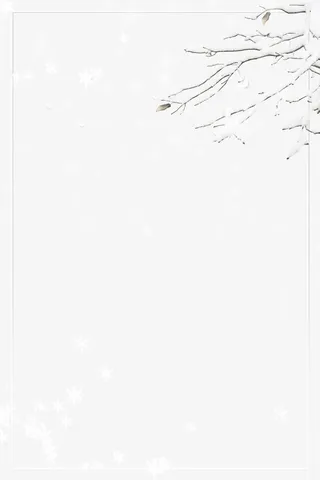 落雪的树枝免抠