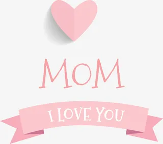 矢量手绘母亲节标语免抠