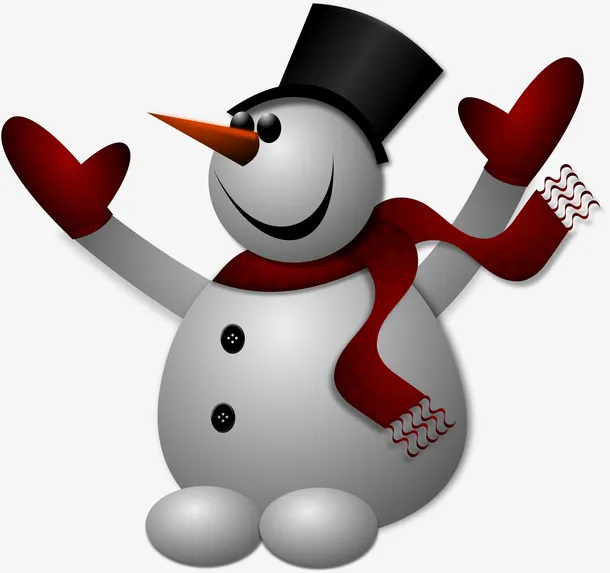 3D质感雪人免抠