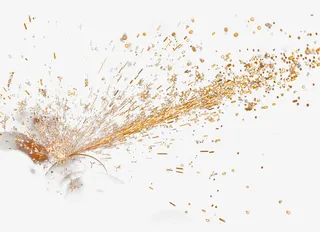 飞溅喷雾火光效果金色免抠