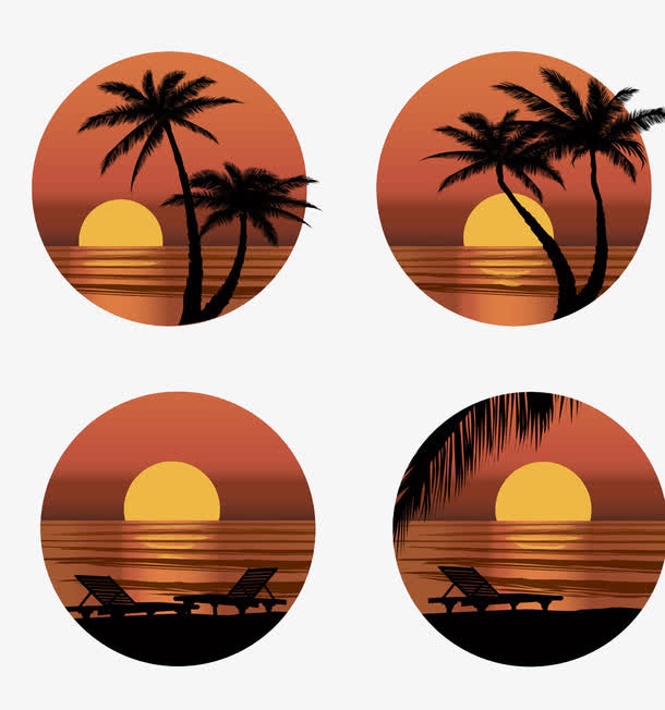 夏天太阳夕阳素材免抠免抠