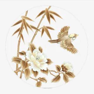 飞鸟树枝花朵免抠