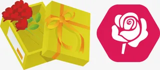 一枝玫瑰花免抠