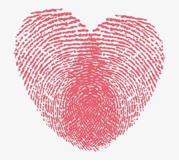 红色浪漫爱心指纹效果元素免抠