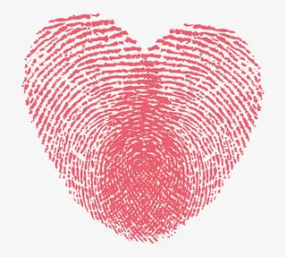 红色浪漫爱心指纹效果元素免抠