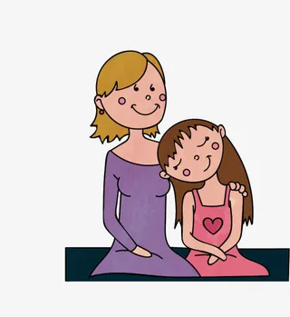 母亲节开心的母女免抠