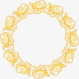 炫色花纹设计圆形免抠