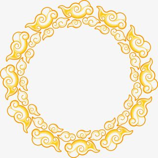 炫色花纹设计圆形免抠