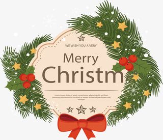 松树枝圣诞促销标签免抠