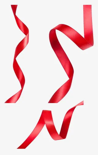 创意合成质感红色的彩带效果免抠