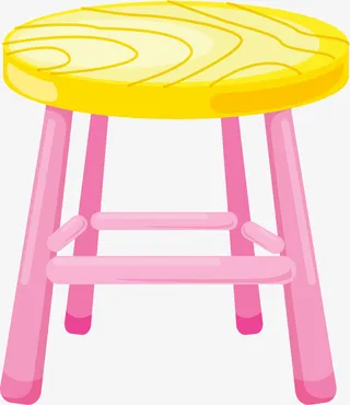 卡通木质板凳PNG免抠